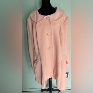 eShakti Soft Pink Peter Pan Collar Coat